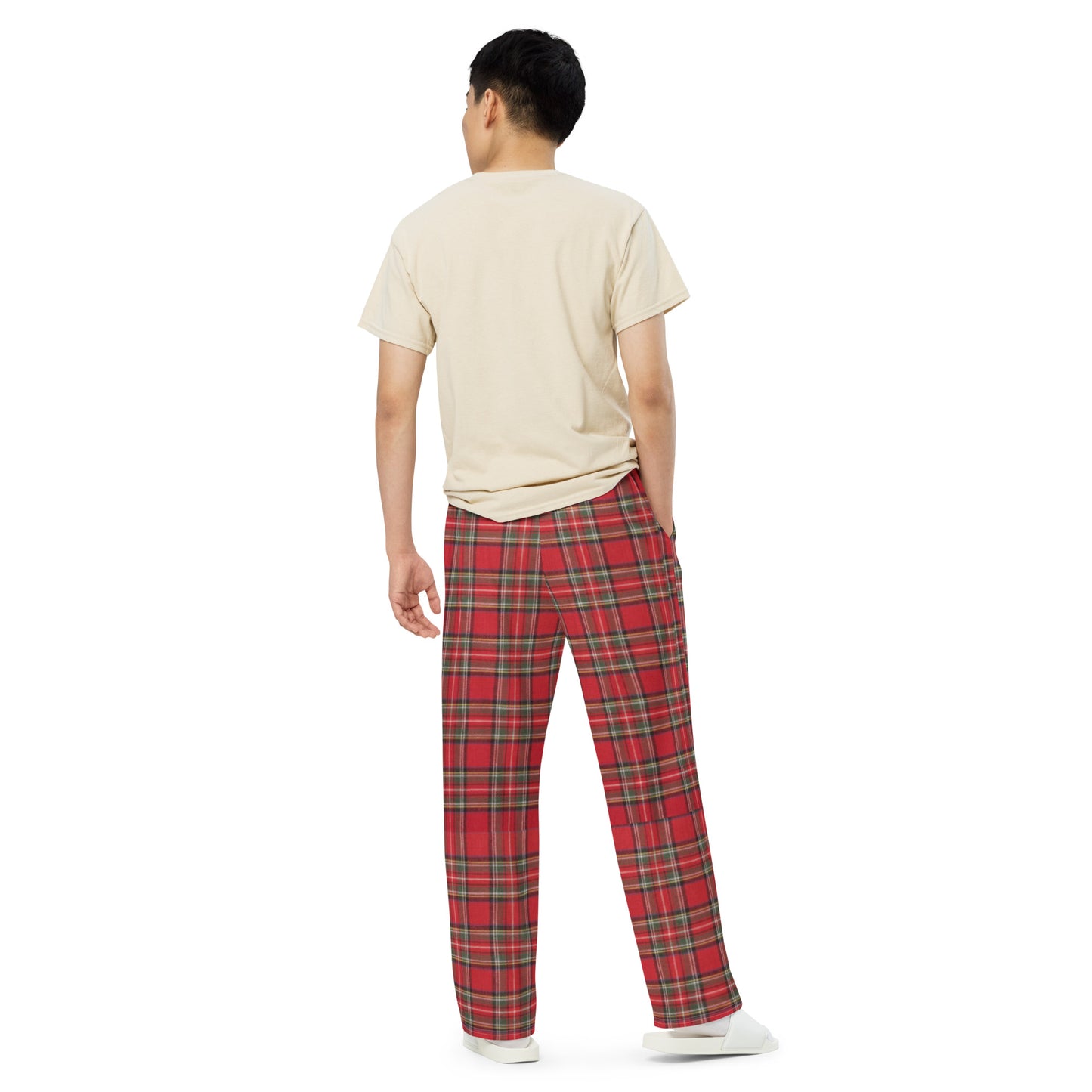 All Goody Red Plaid Unisex Wide-leg Pants